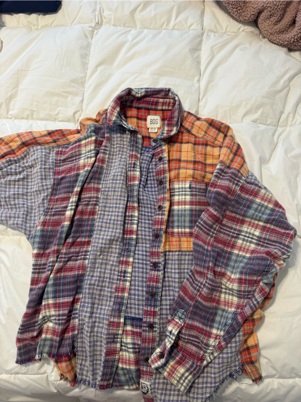 UO Oversized Patchwork Flannel